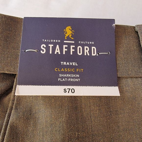 Stafford Classic Fit - Brown Men's Slacks - Size 36x32 - NWT - Picture 6 of 7